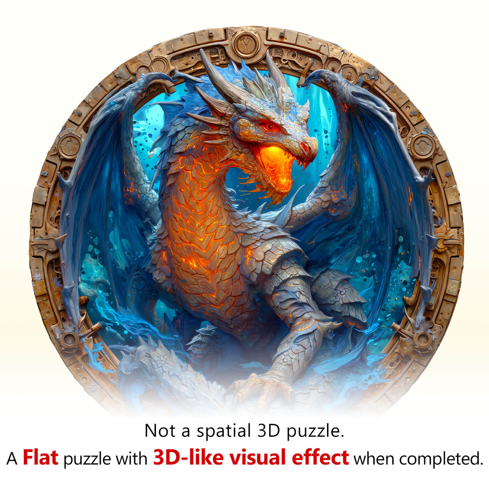 Elements Water Dragon Wooden Jigsaw Puzzle