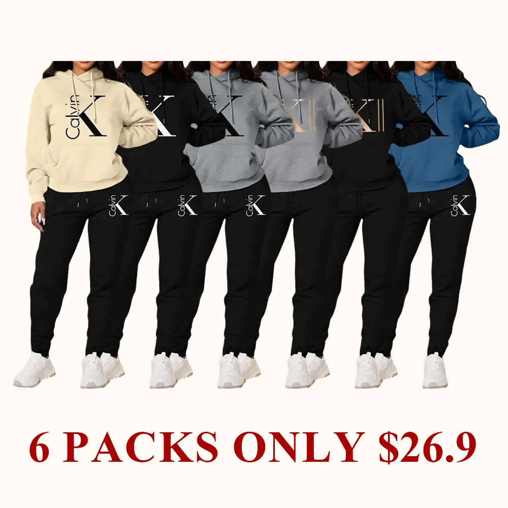 Women's Casual Hooded Sweatshirt Set