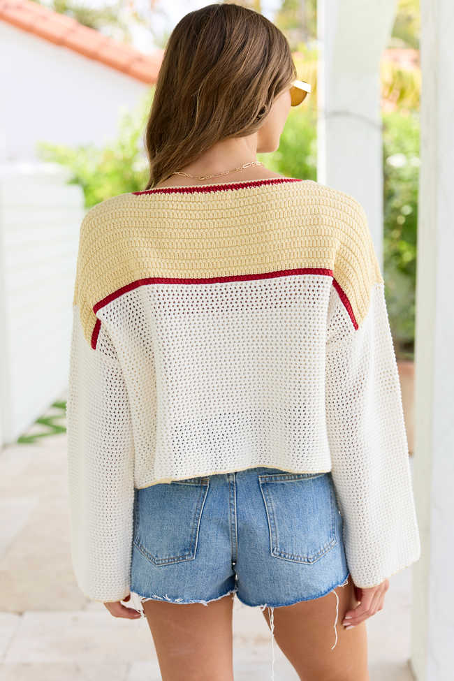 Madi Ivory Strawberry Crewneck Sweater