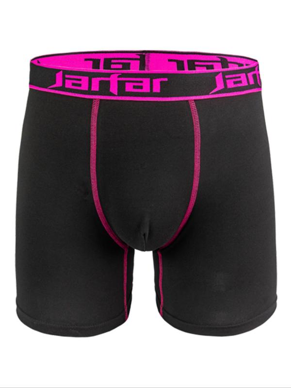 Men’s Breathable Stretch Boxer Briefs with Letter Waistband