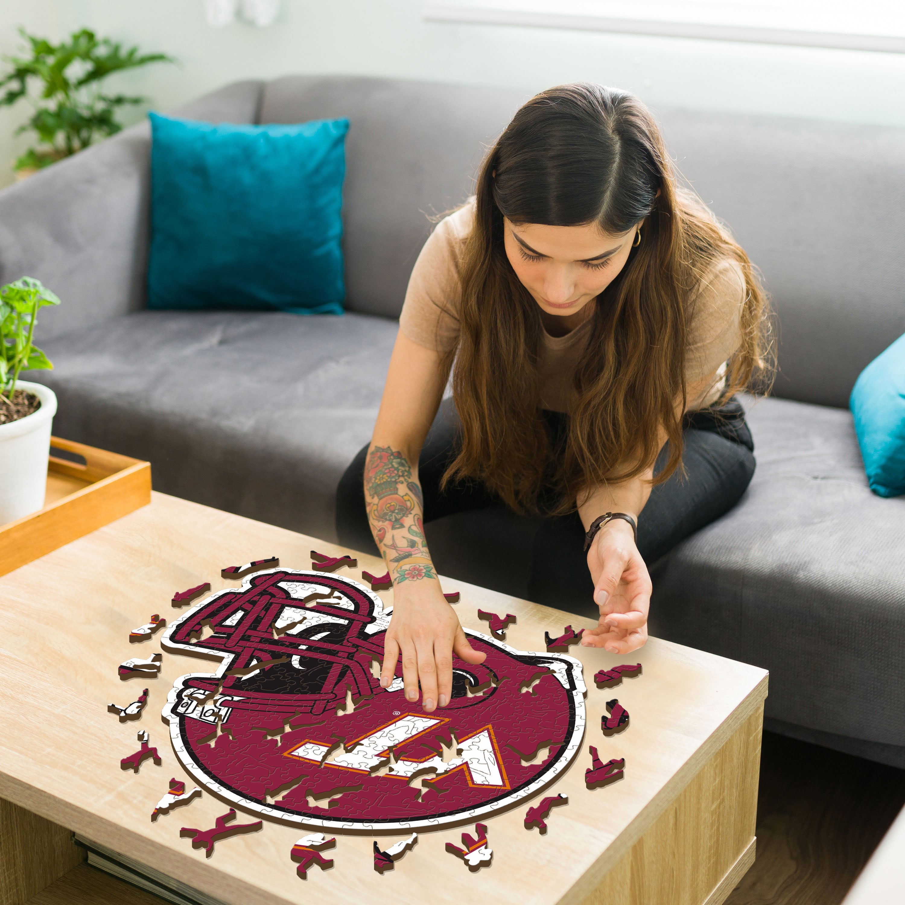 Virginia Tech Helmet - Wooden Puzzle