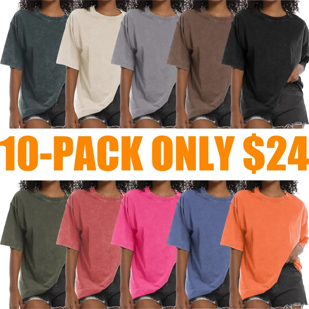 Acid Wash Women's Oversized Cotton T-Shirt