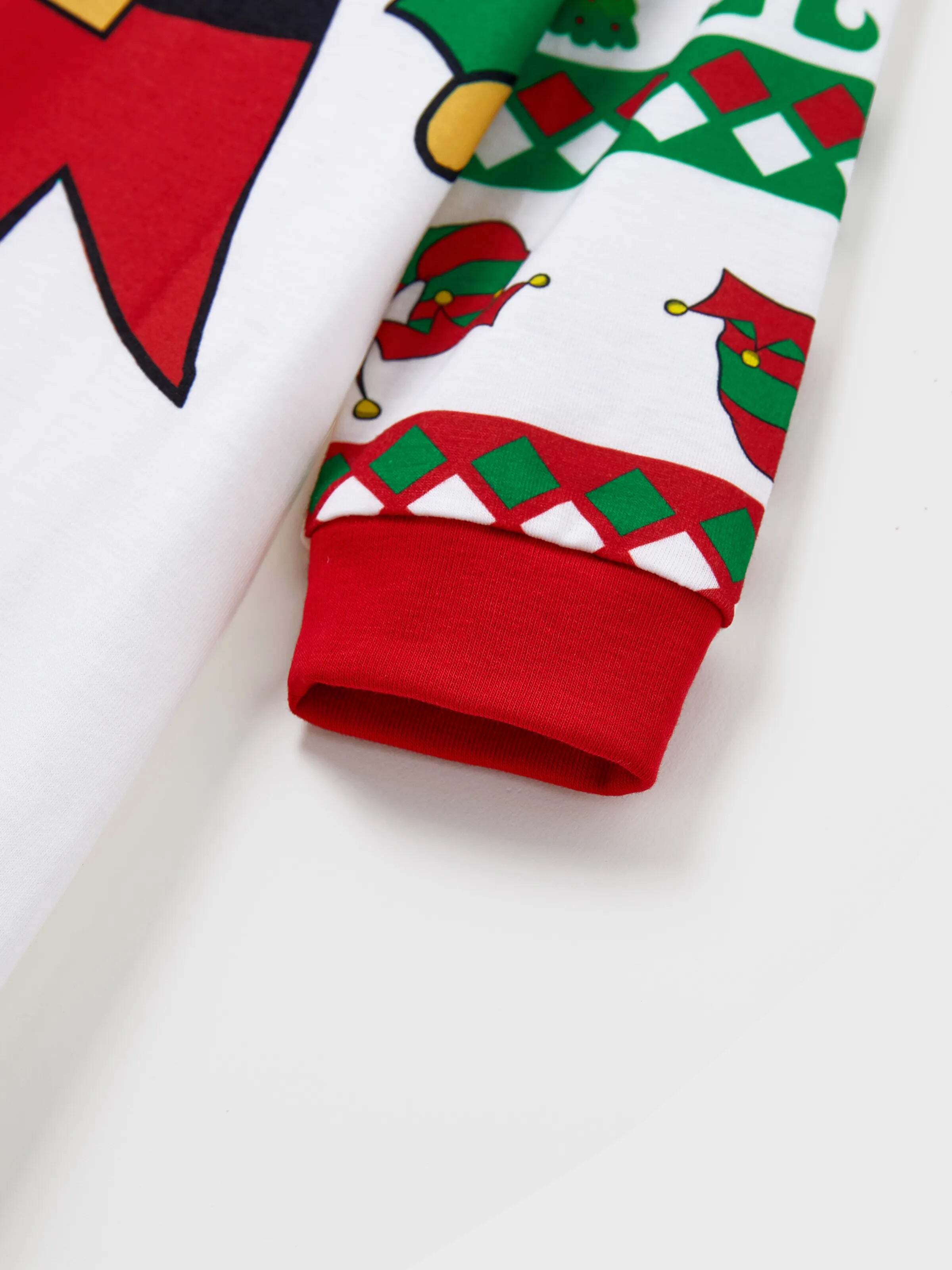 Christmas Matching Family Pajamas Set Christmas Elf Print PJS with Christmas Socks Red