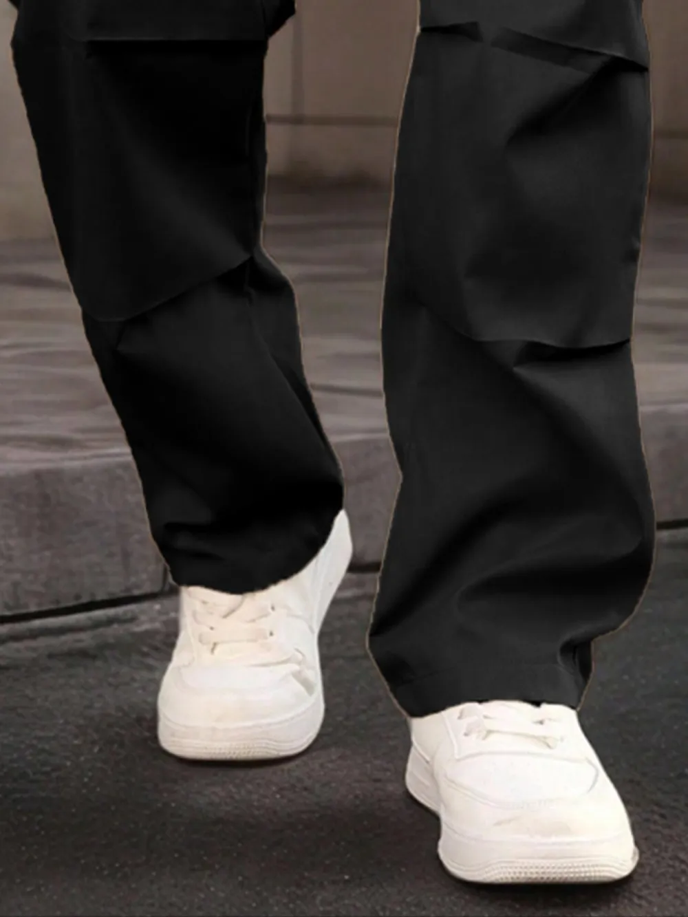 Men's Casual Work Pants, Unique Print, Multiple Pockets, Accordion Design at Knees, Adjustable Drawstring Waist, Outdoor Hiking