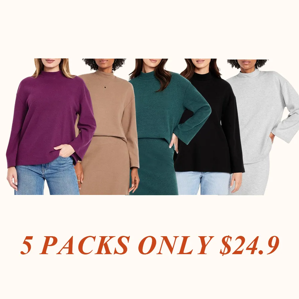 Women's Cozy Mock-Neck Tunic Sweater