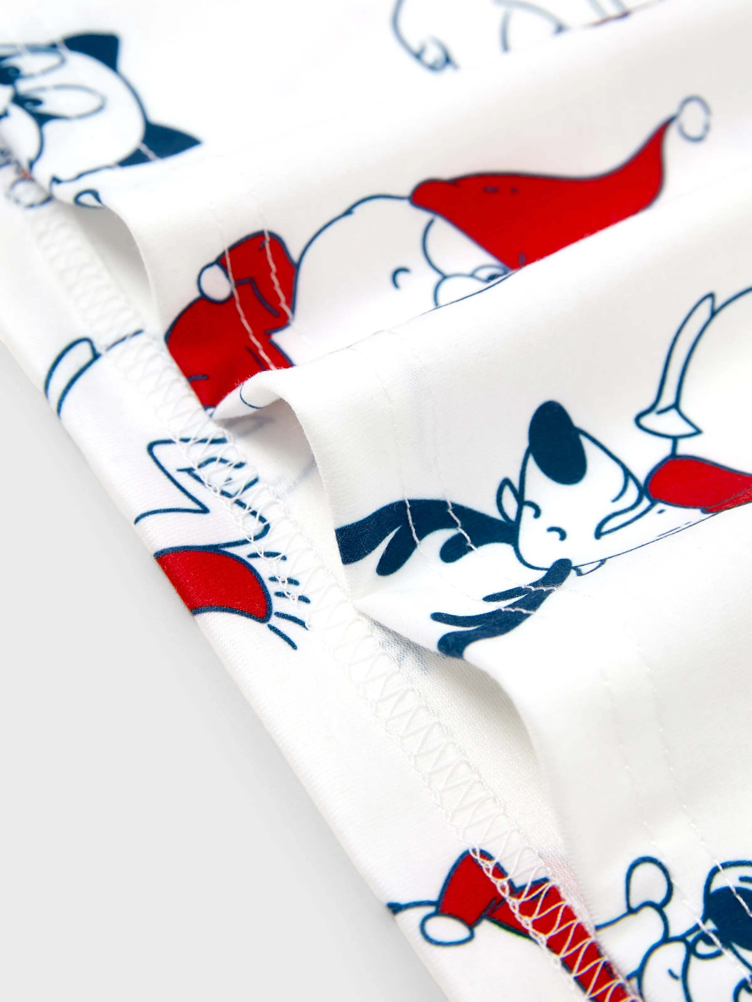 Christmas Matching Family Pajamas Set Santa Claus and Dogs Print PJS with Christmas Socks White