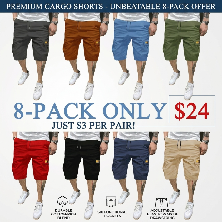Men's Casual Summer Shorts – Slanted Pocket Everyday Comfort