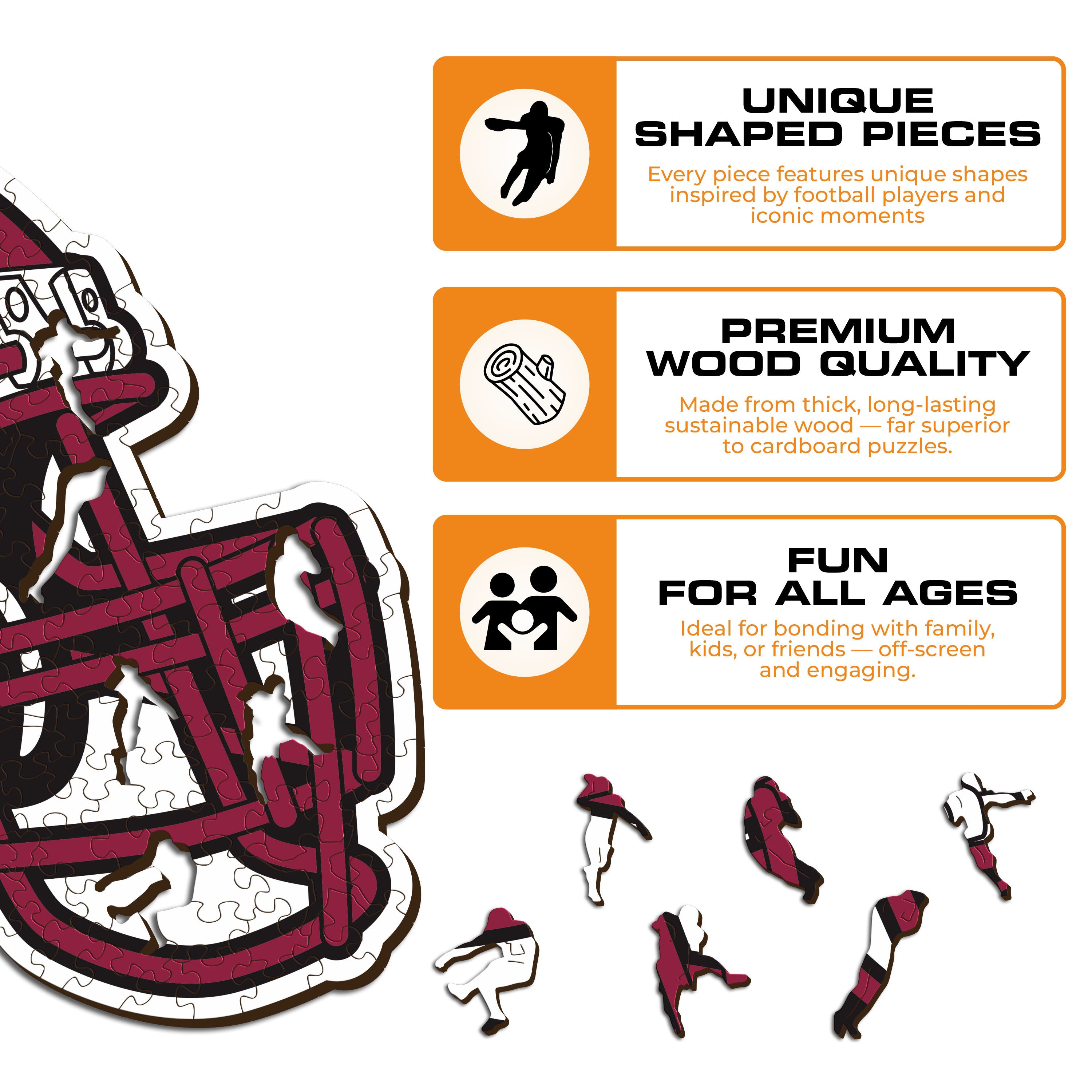 Virginia Tech Helmet - Wooden Puzzle
