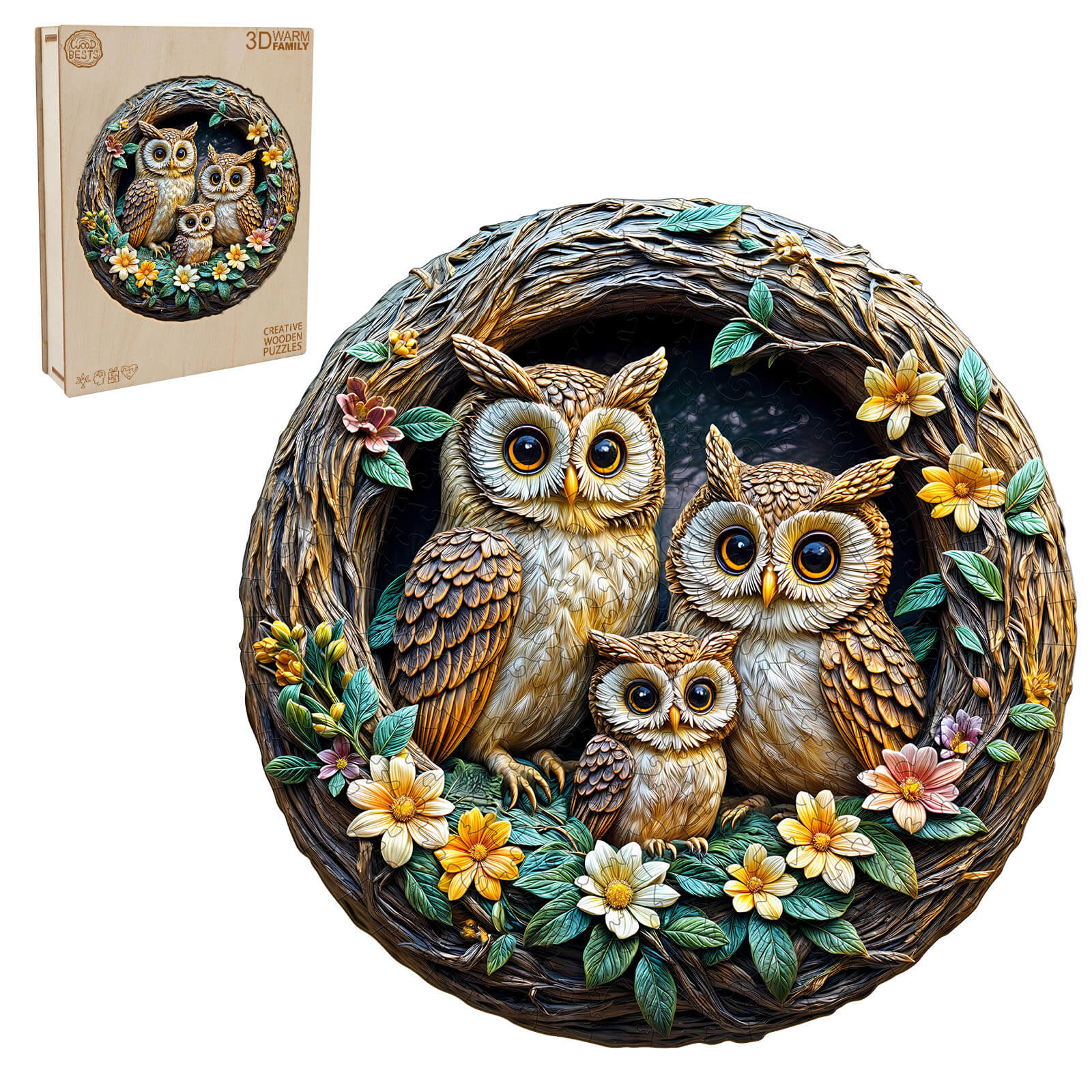 3D warm family Wooden Jigsaw Puzzle