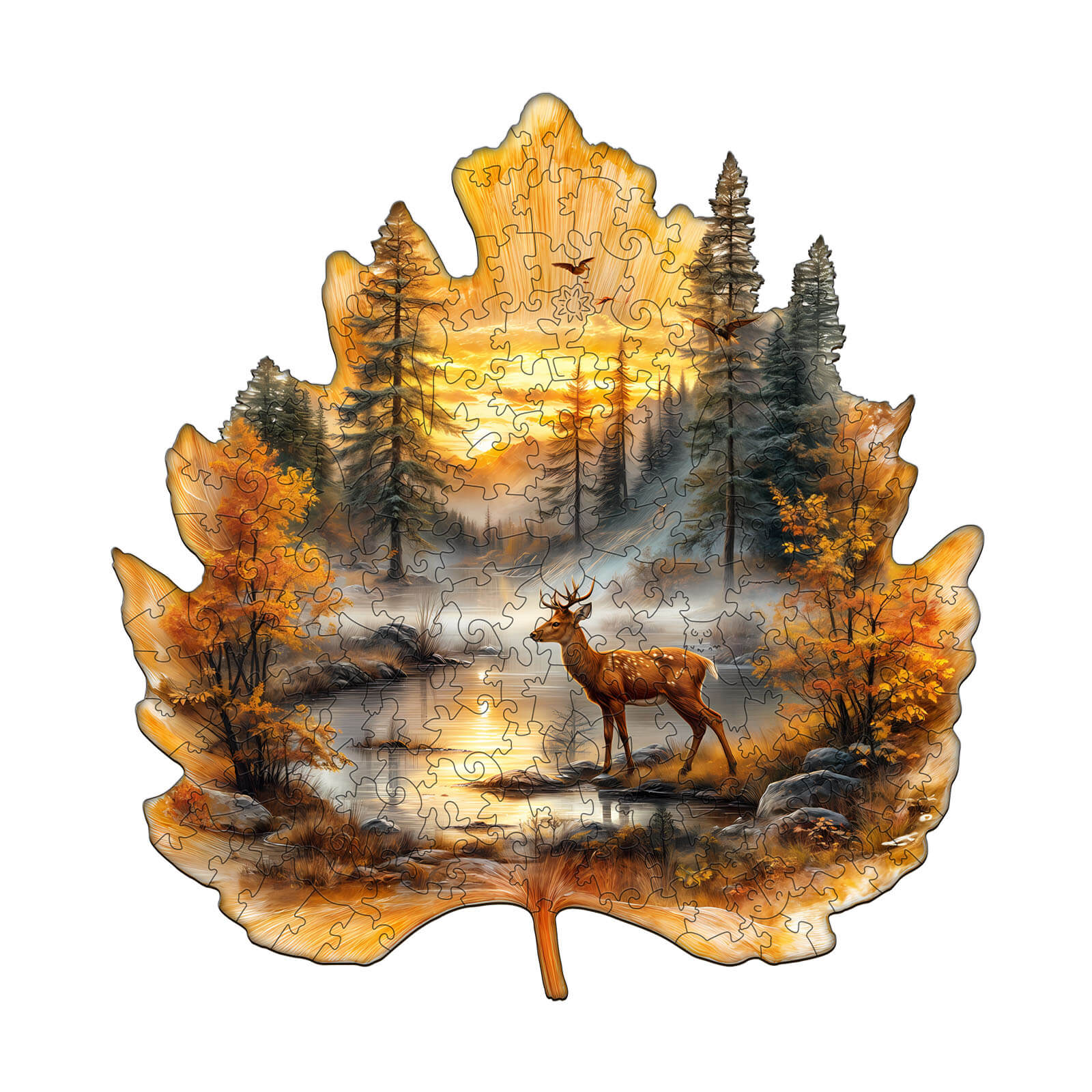 Golden Hoofprint Wooden Jigsaw Puzzle