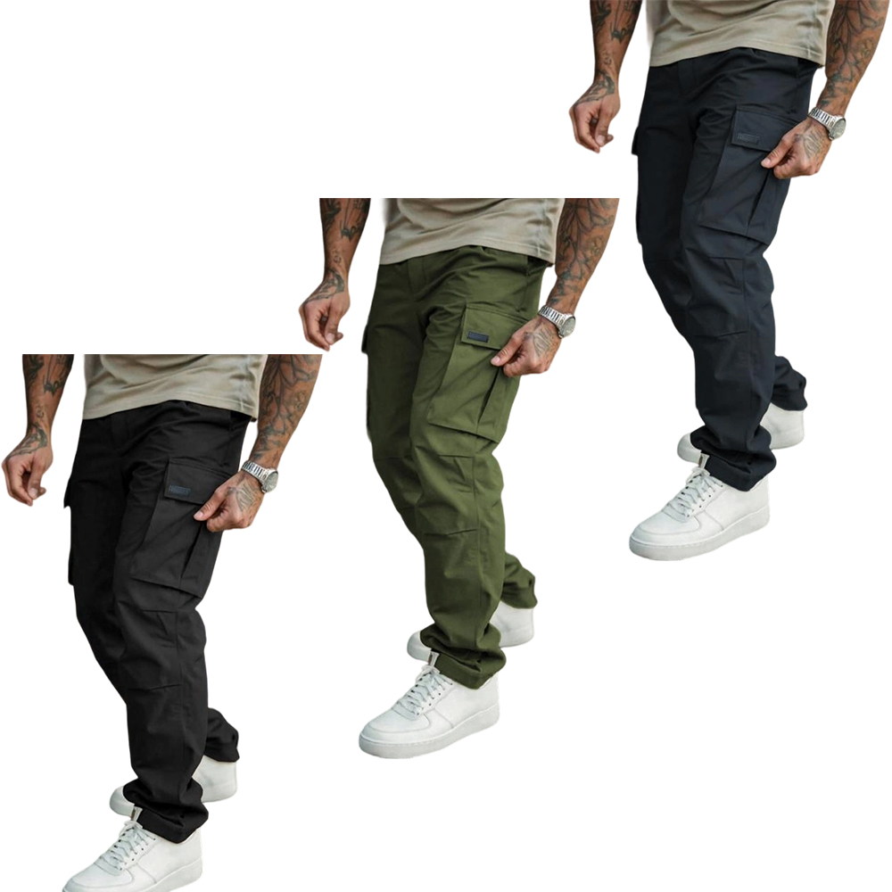 Men's Casual Cargo Pants in Woven Fabric, Spring & Fall Wear, Comfortable Fit, Stylish Design for Daily Use, Casual Outdoor Trouser