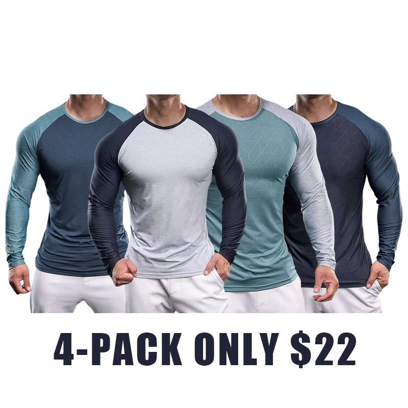 🏃‍♂️ Men’s Quick-Dry Colorblock Performance T-Shirt Set