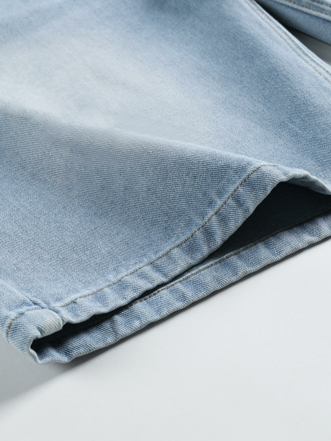 Men's washed retro color denim shorts