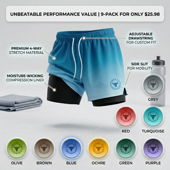 Men’s Performance 2-in-1 Ombre Letter Print Shorts