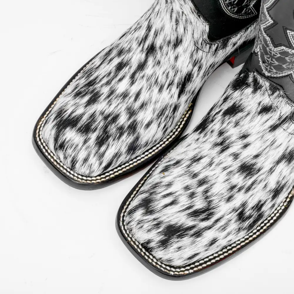 Genuine Cowhide Boots - Square Toe