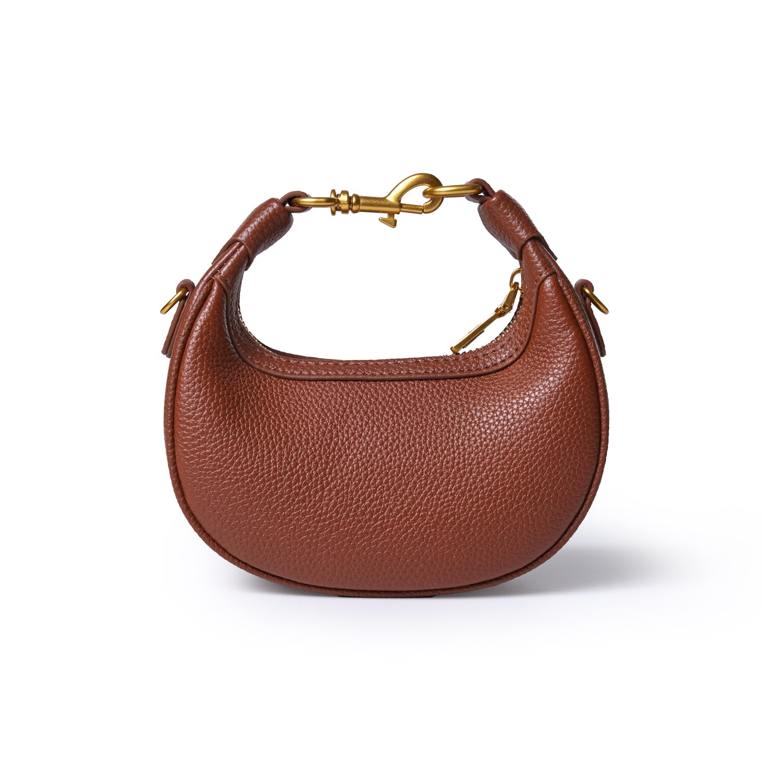 NANO PEBBLE HOBO BAG - BROWN