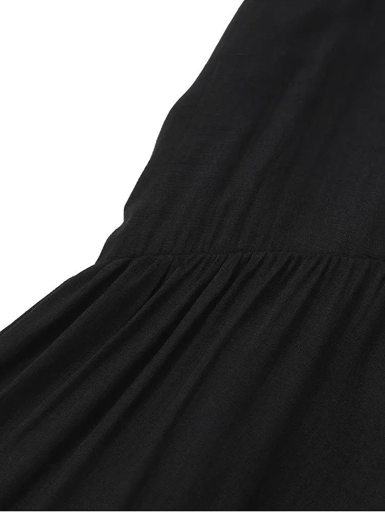 Women's Casual Fashion Solid Color Dresses V-Neck Sleeveless Dresses