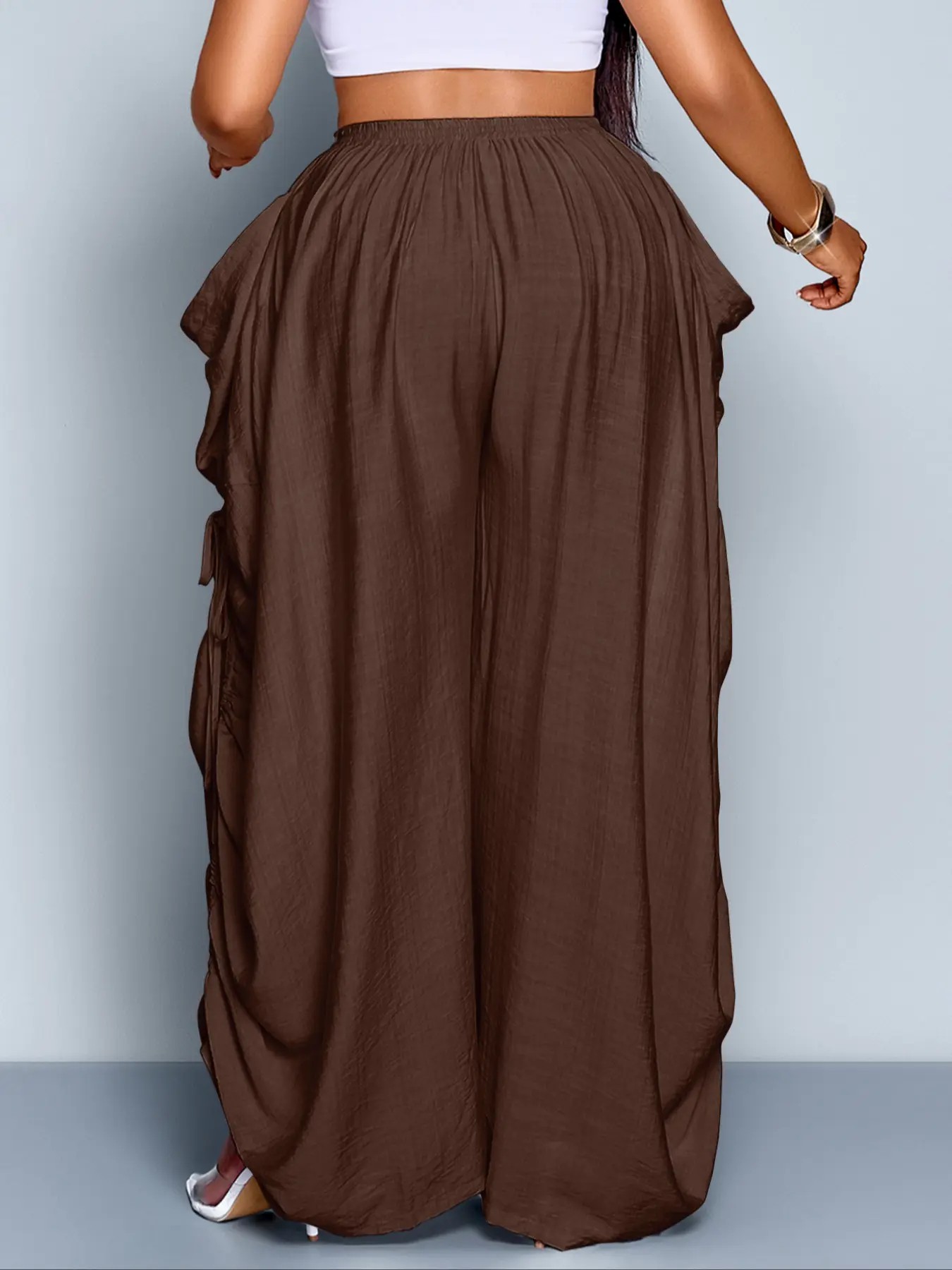 Women's Wide Leg Drawstring Pants – Loose Fit All-Season Casual Trousers