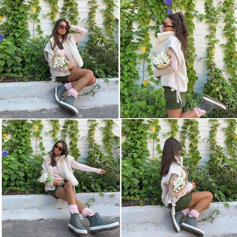 Women's Warm Fleece Vest Casual Sleeveless Button Down Sherpa Jacket