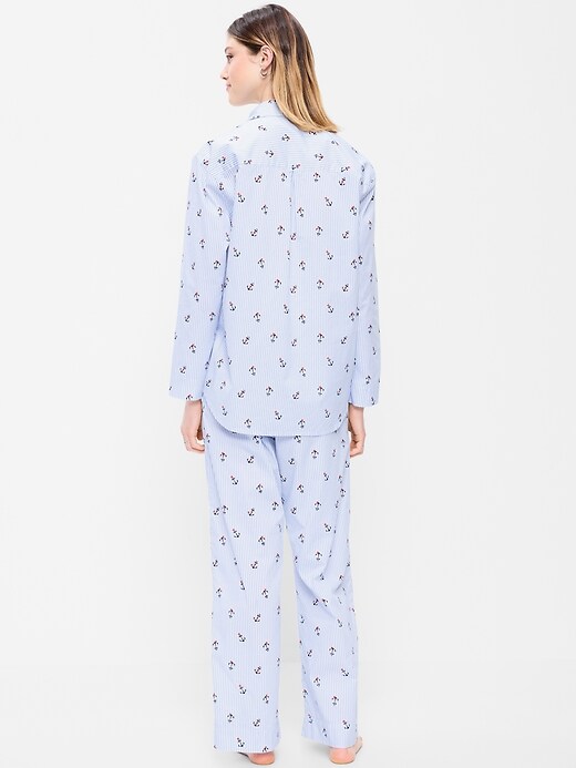 Poplin Pajama Pant Set Anchor Stripe