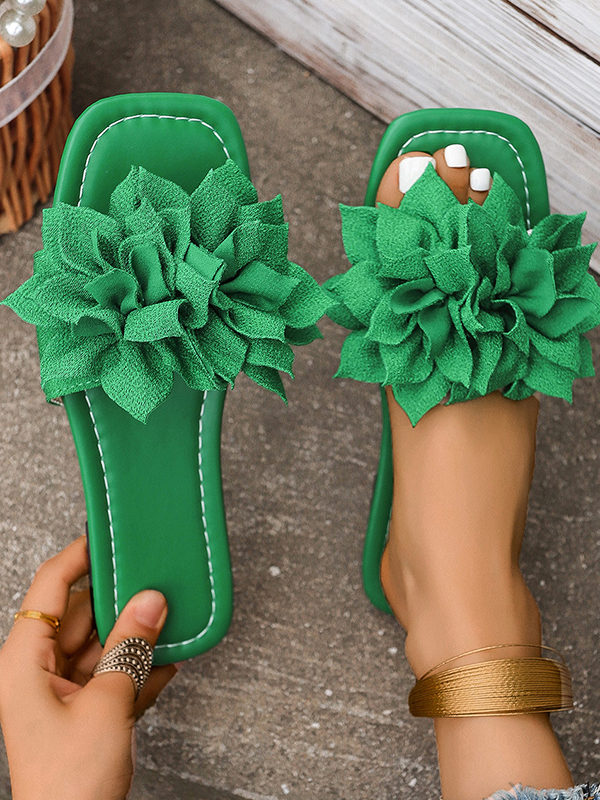 Flower Shape Open Toe Split-Joint Slippers Flat Shoes