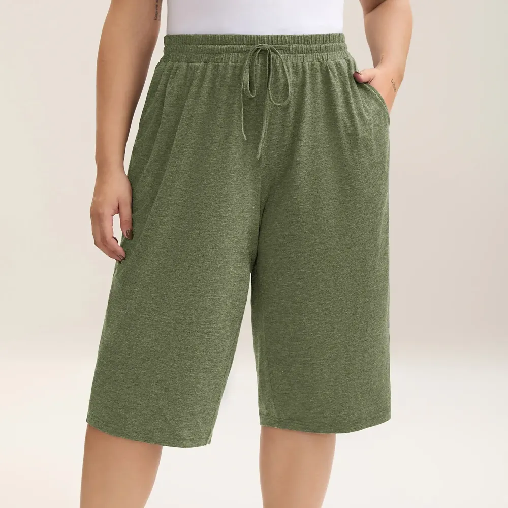 Color-block Knitted Drawstring Lounge Pants