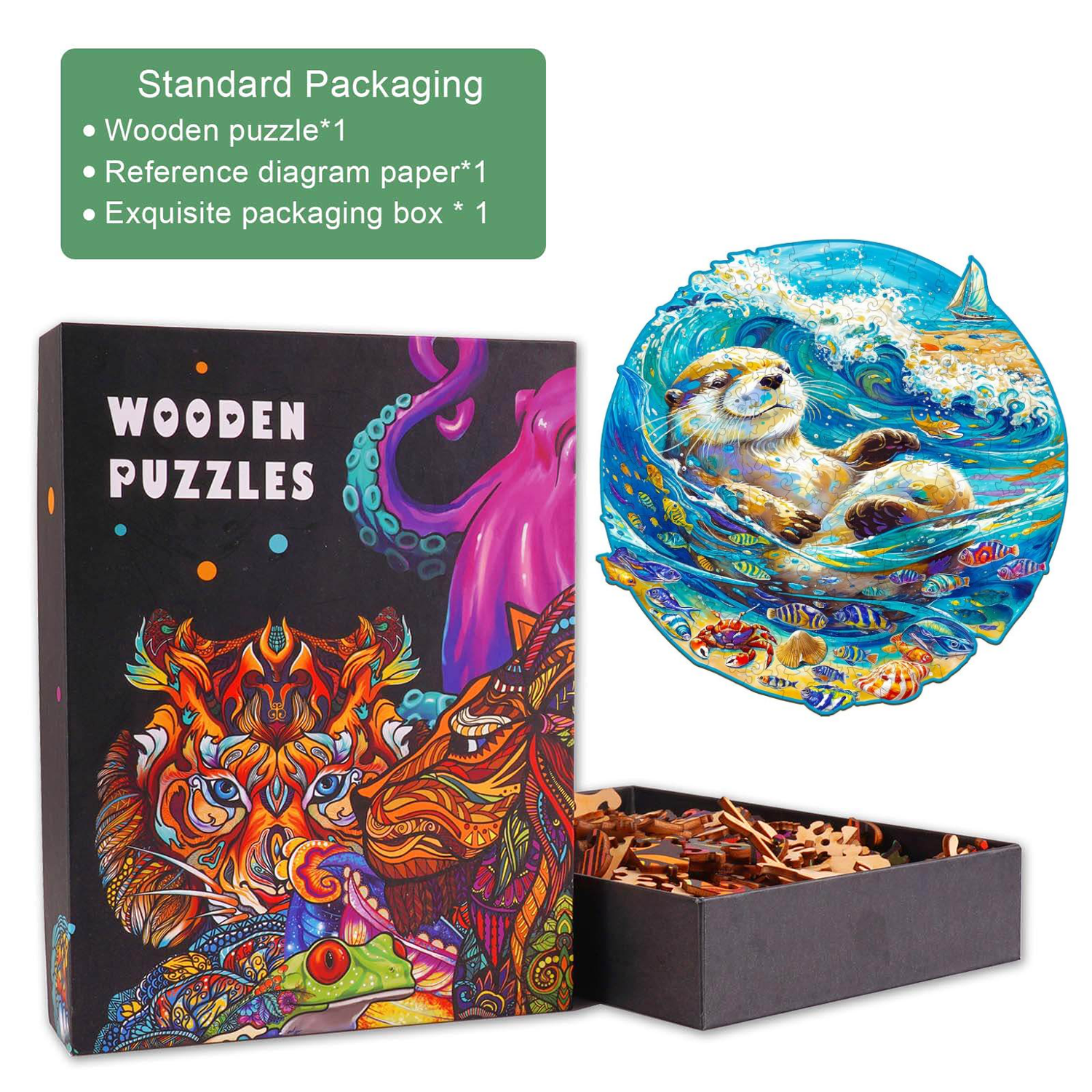 Leisurely Otter Wooden Jigsaw Puzzle