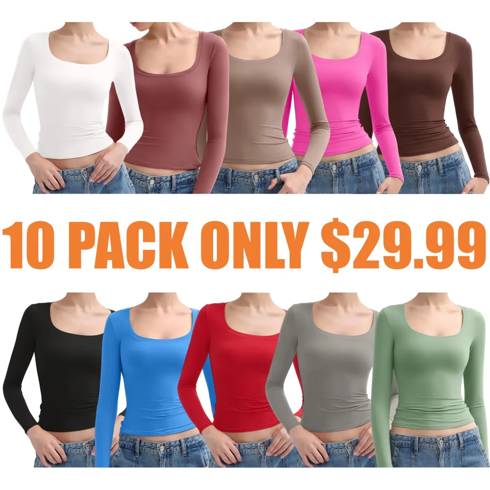 Women's Scoop Neck Long Sleeve Top