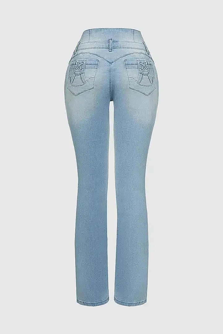 🔥High-Waist Button Fly Flare Jeans 7-Pack Only $24.99