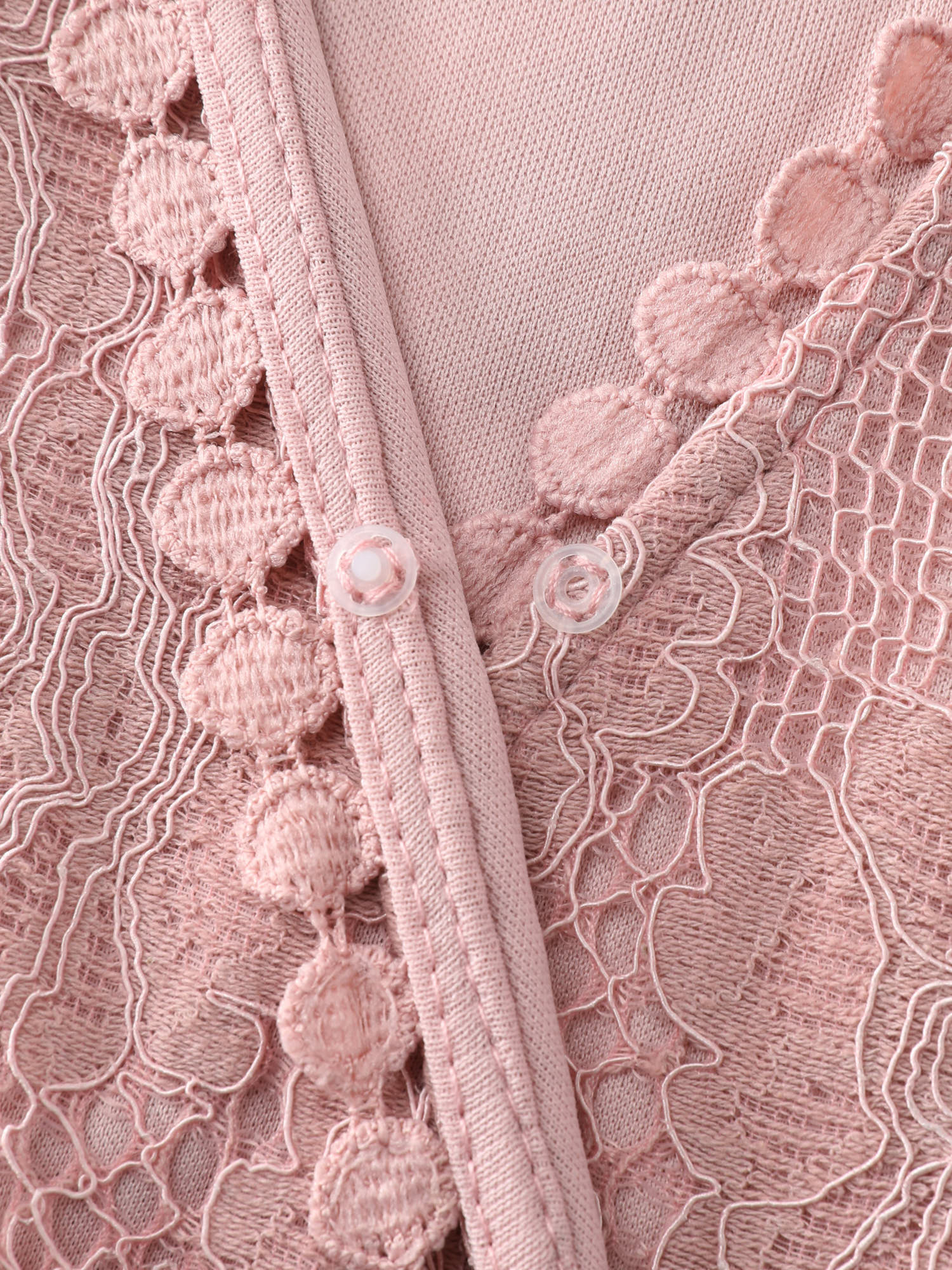 Lace Surplice Neckline Ruffled Hem Mini Dress