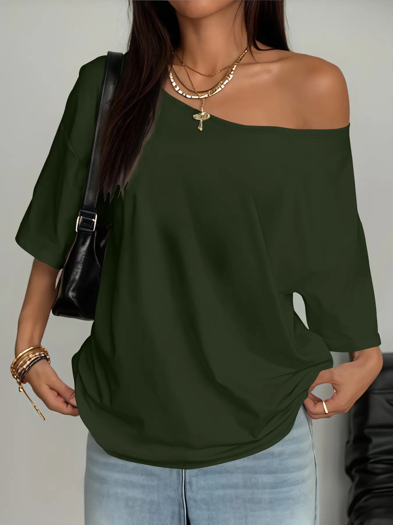 Women’s Chic Asymmetrical Off-Shoulder Plus Blouse