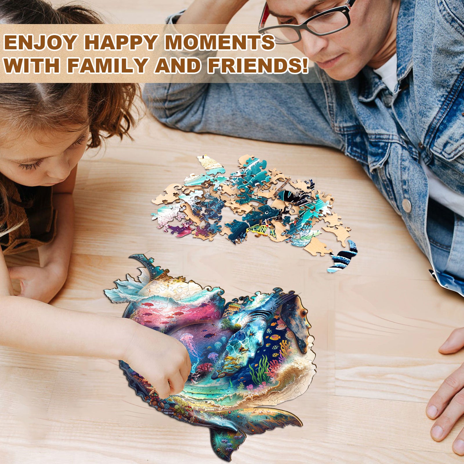 Sea Of Whales Wooden Jigsaw Puzzle