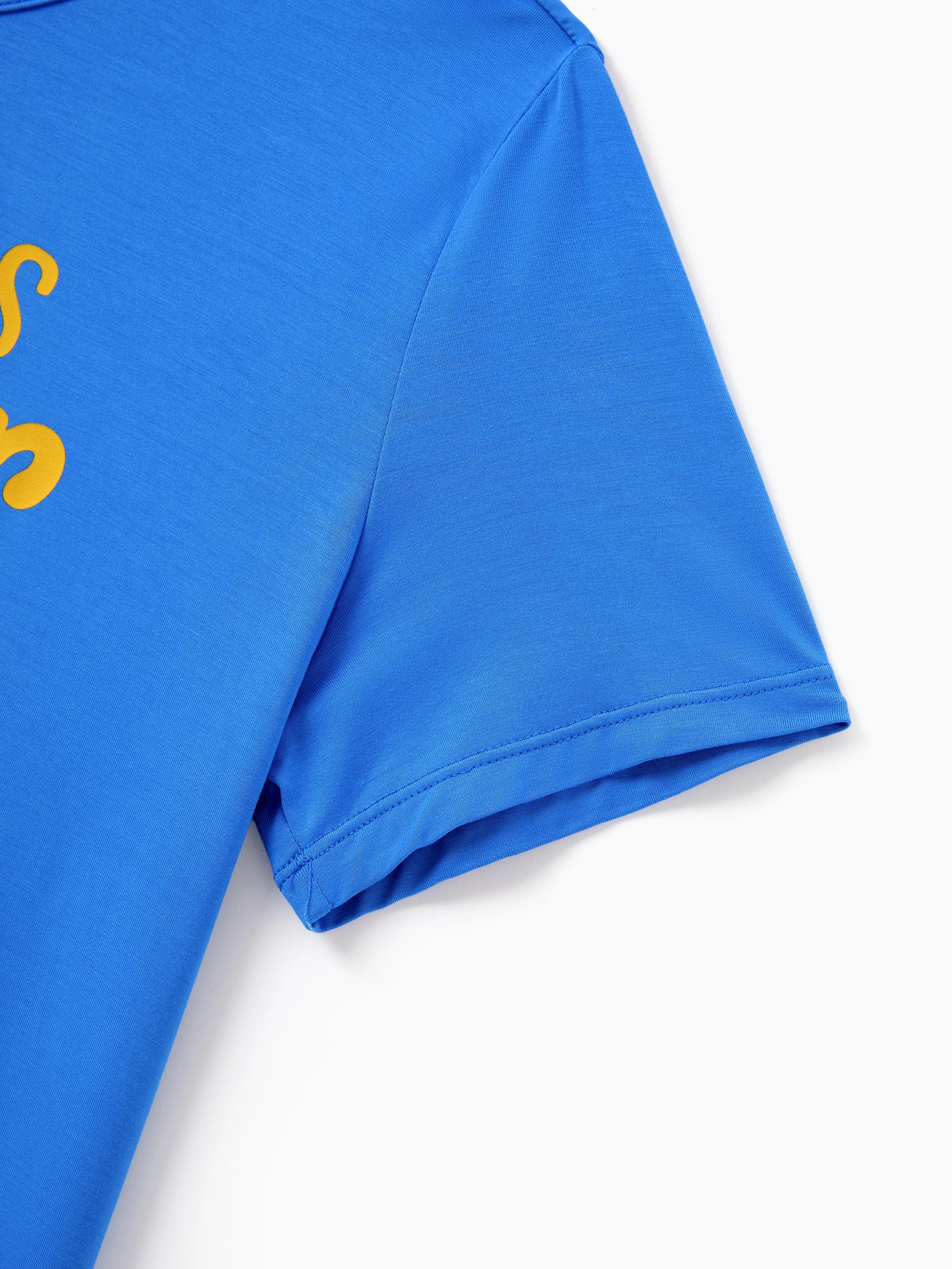 Family Matching Bamboo Pajamas Buttery Soft Bamboo PJs for Men Women Kids Toddler, Cute Burger & Fries Print Short Sleeve Sleepwear (Snug-Fitting for Children) Royal Blue