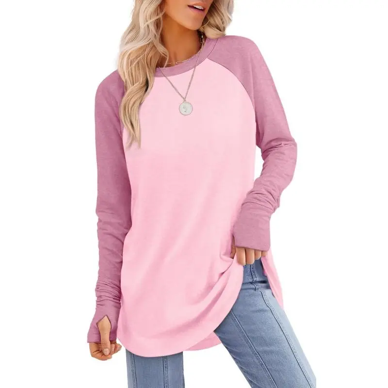 Womens Tunic Tops to Wear with Leggings Long Sleeve Thumb Hole Shirts