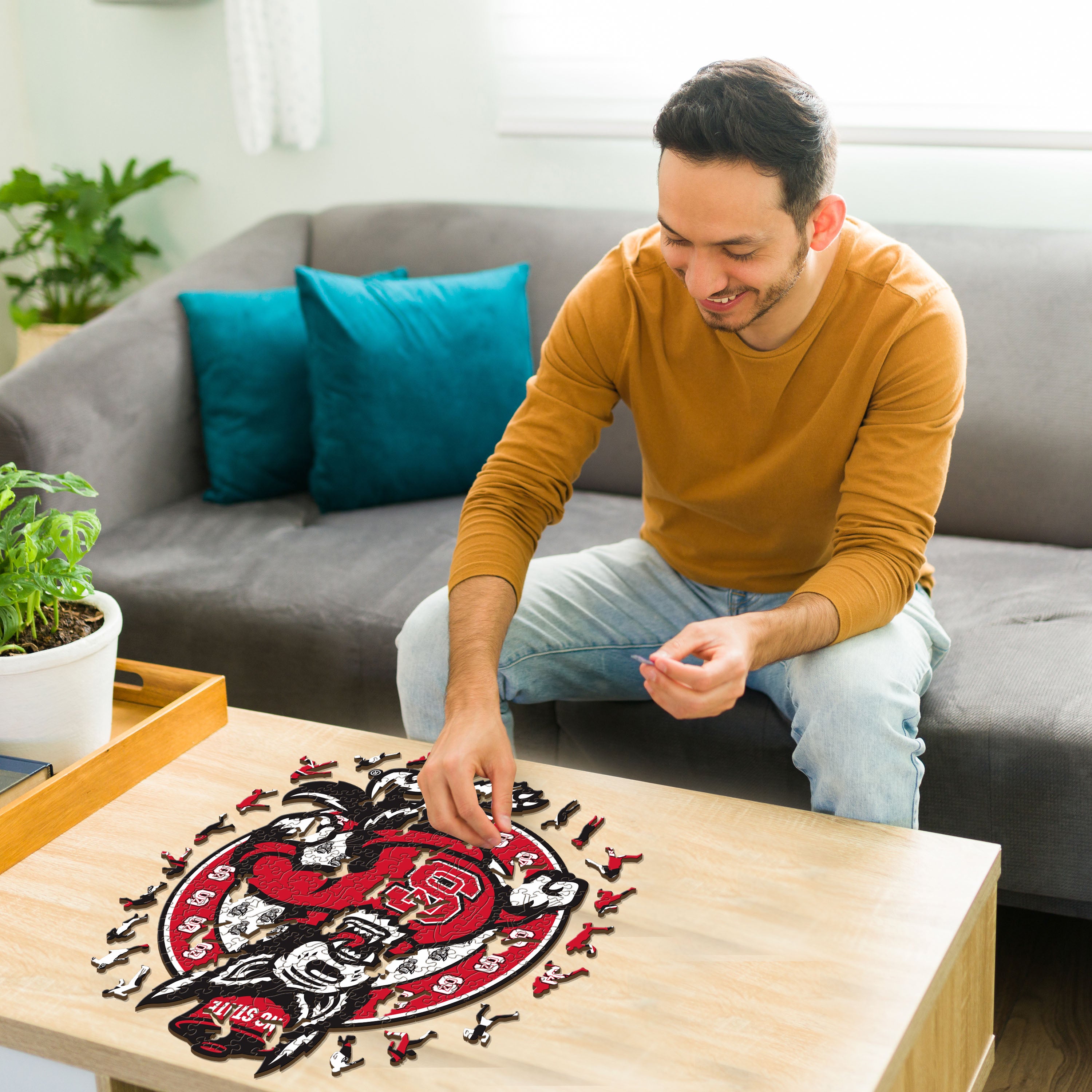 North Carolina State University Mascot - Wooden Puzzle