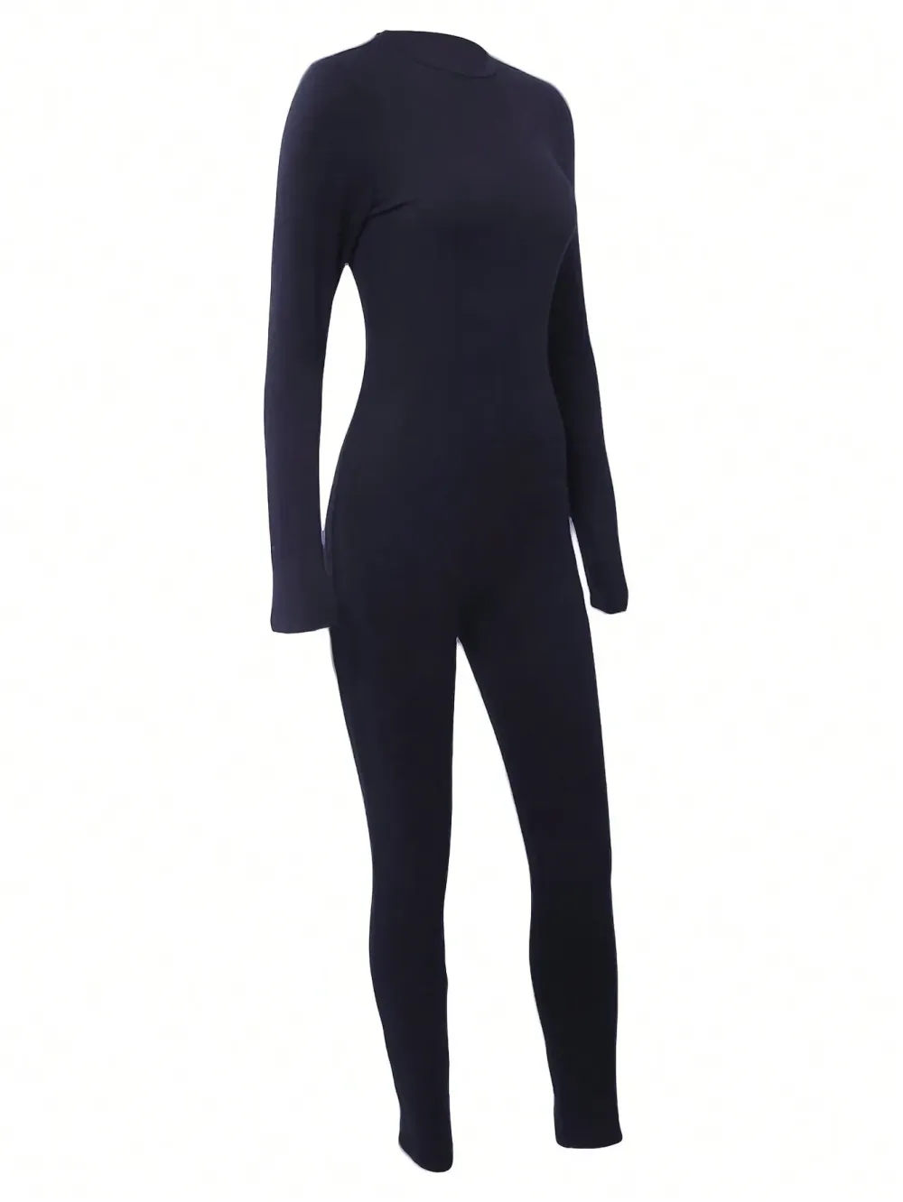 Women Solid Color Long Sleeve Jumpsuit