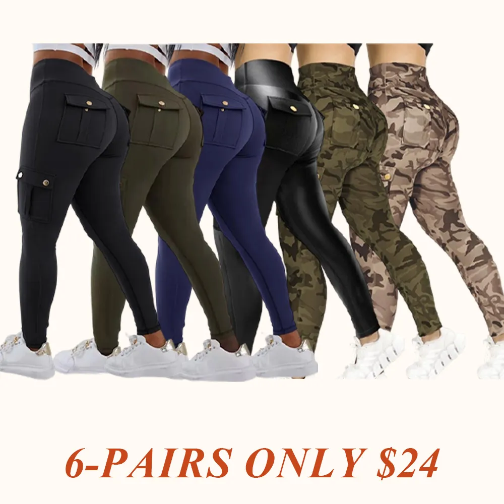 Womens Butt Lifting Leggings with Flap Pockets High
