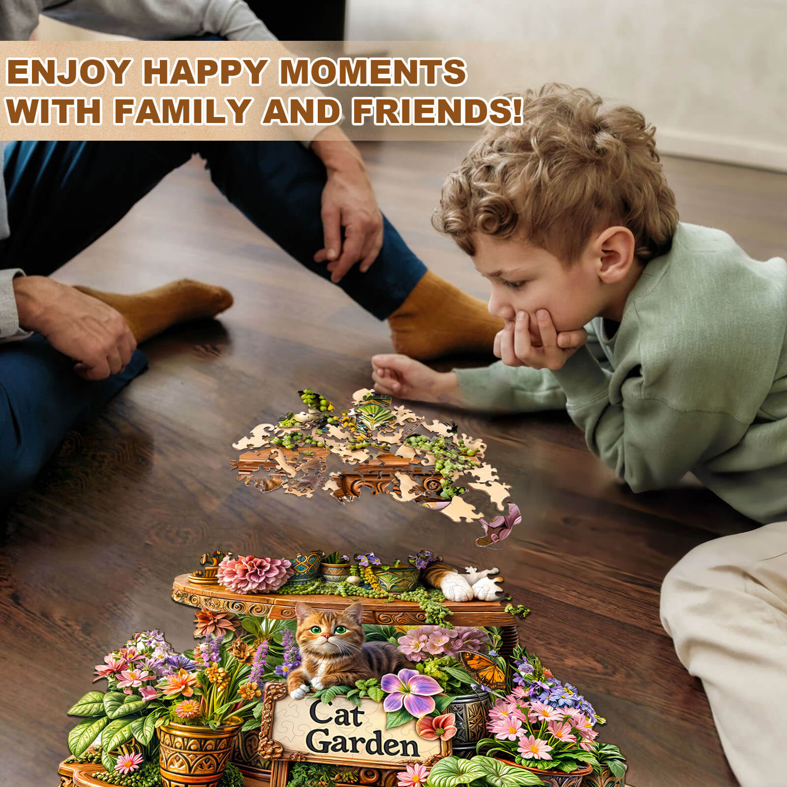 Cat Garden Wooden Jigsaw Puzzle