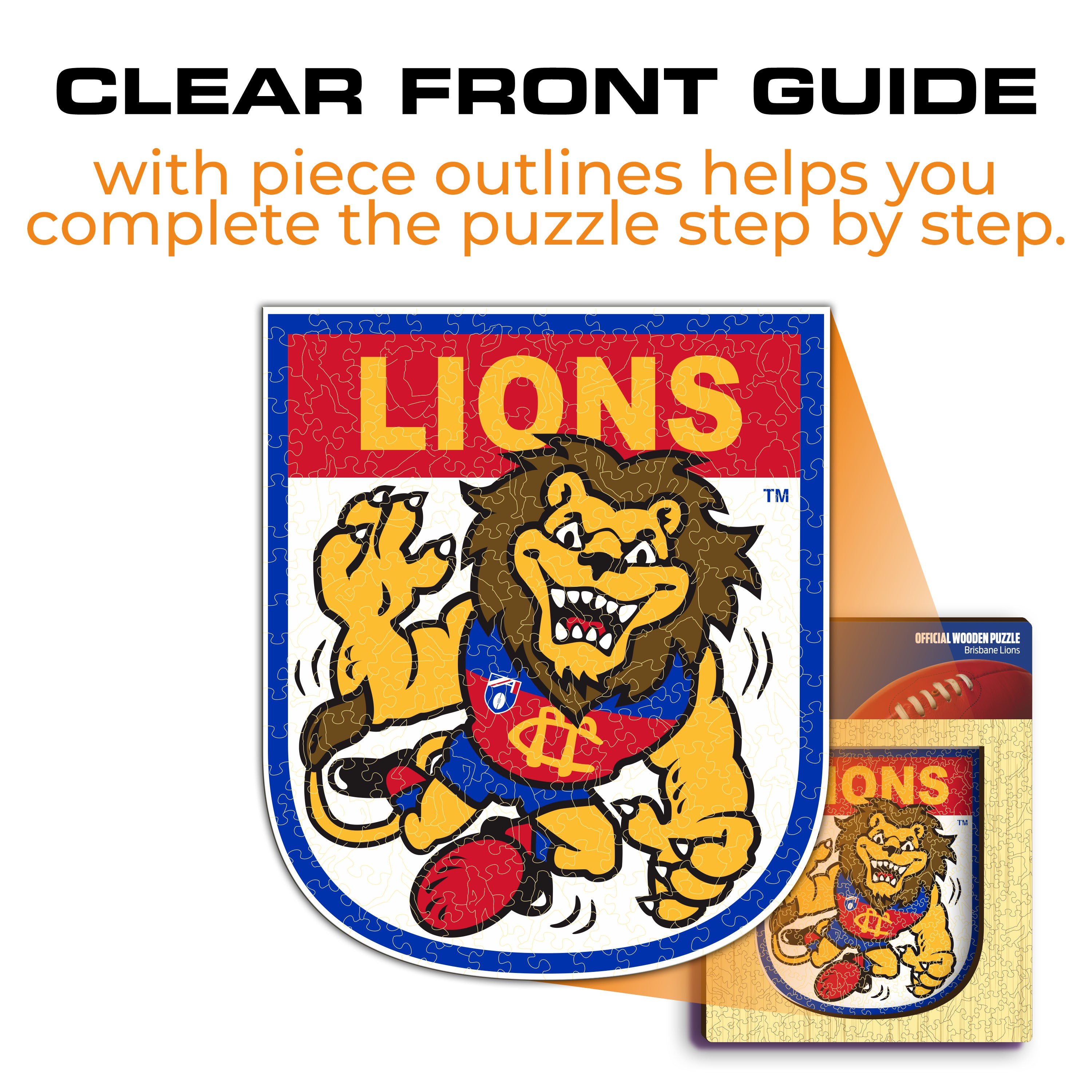 Brisbane Lions Retro Mascot - Wooden Puzzle