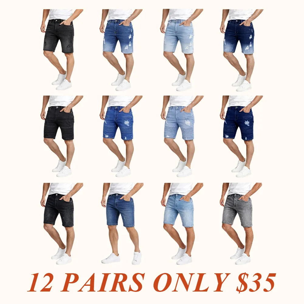 Mens Classic Jean Shorts with Multiple Styles