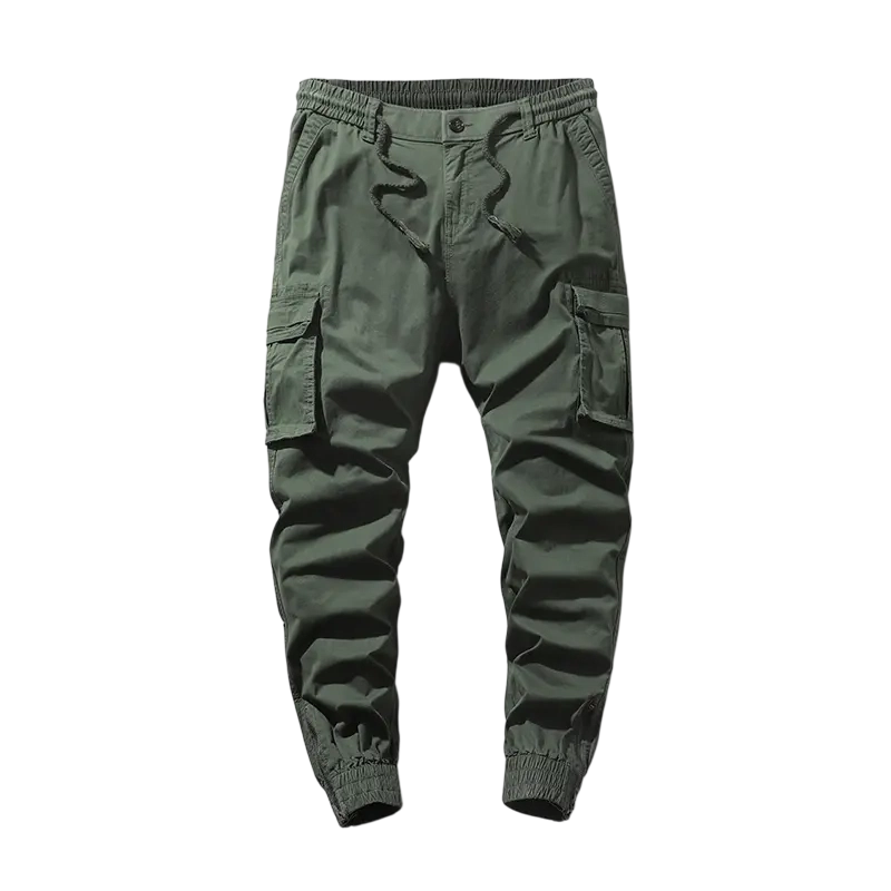 Men’s Military Green Cargo Pants – Stretch Tactical Work Pants with Multi Pockets & Zippered Cuffs