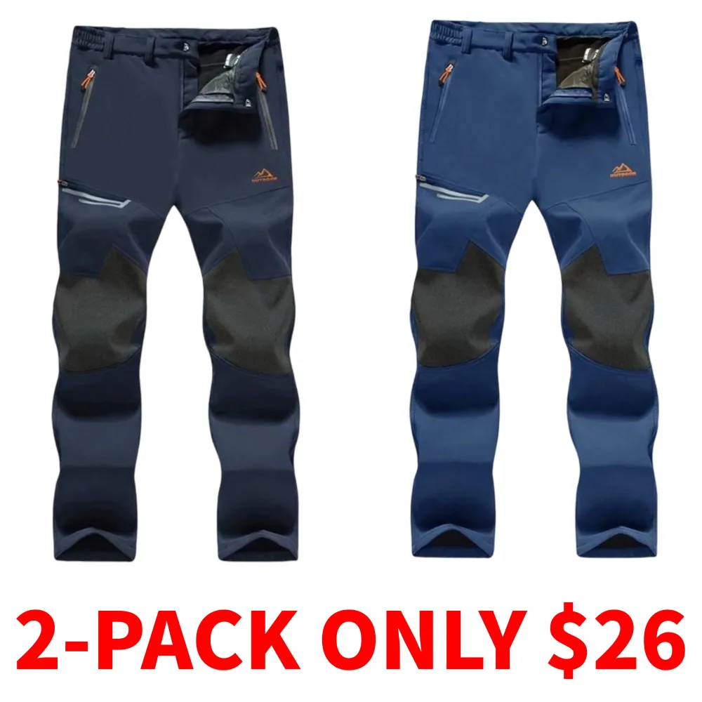 Men's winter fleece-lined ski pants