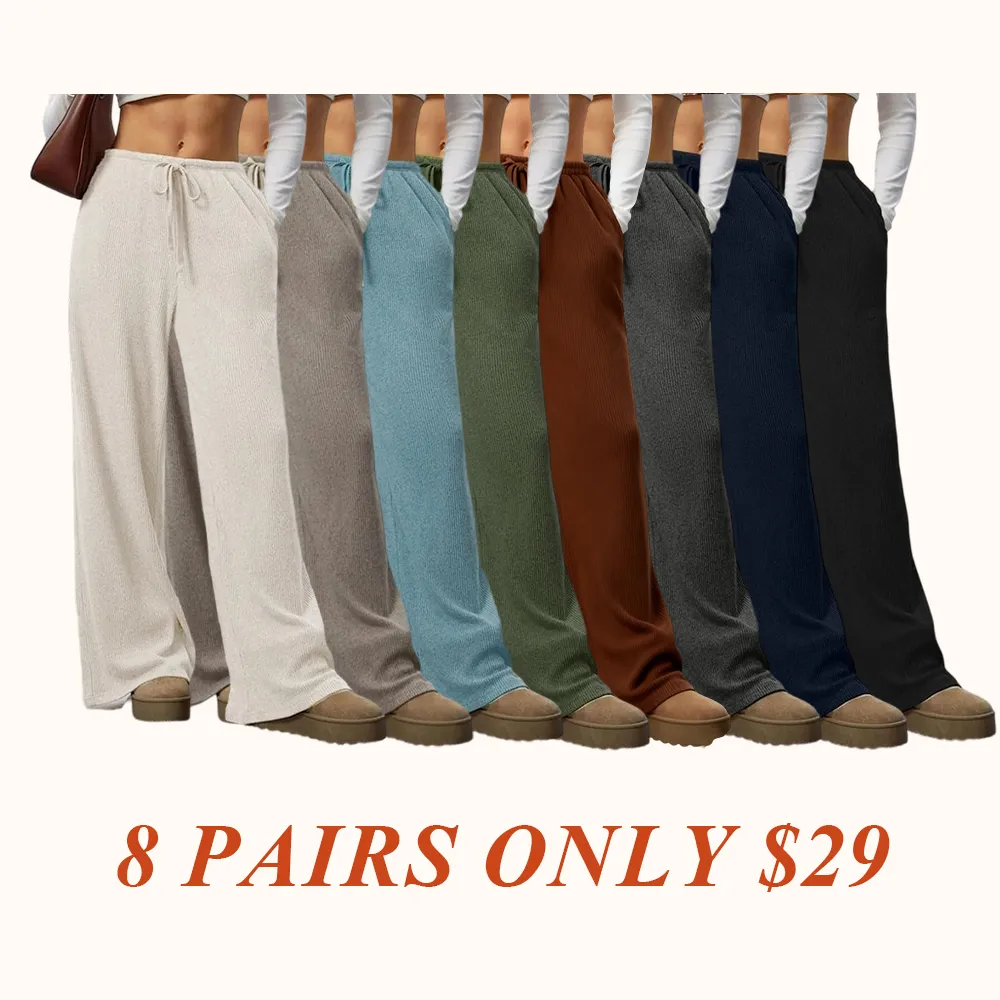 High Waist Comfortable Wide Leg Casual Pants