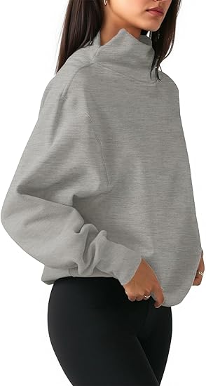 2026 Women's Oversized Turtleneck Sweatshirt Long Sleeve Pullover