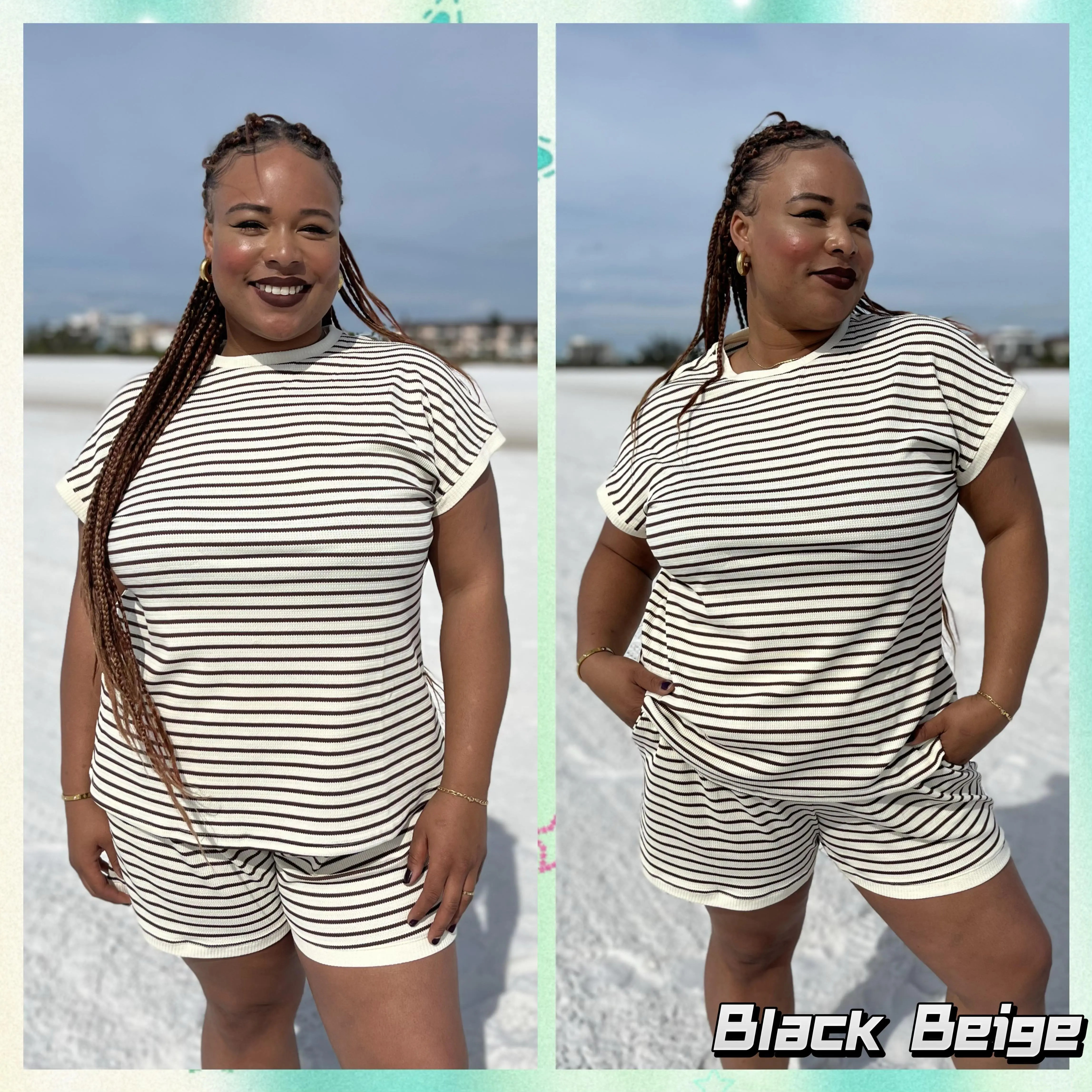 🔥Women’s Striped Short Sleeve Pajama Set