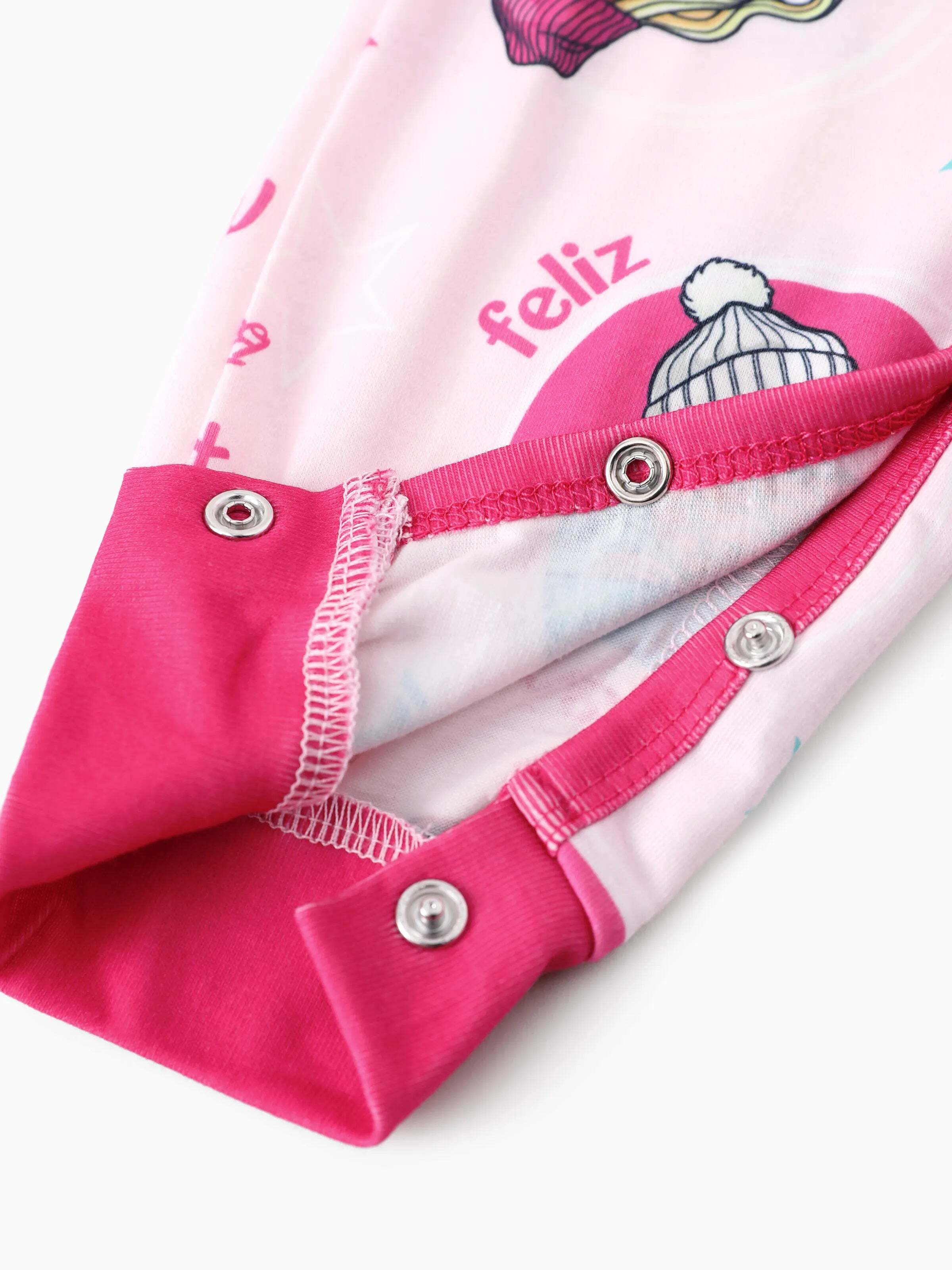 Barbie Christmas Matching Family Snowflake Pajamas Set with Christmas Socks Pink