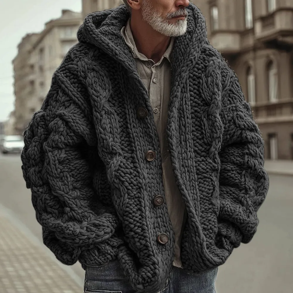 Men's Vintage Fairman Isle Jacquard Button Cardigan Sweater