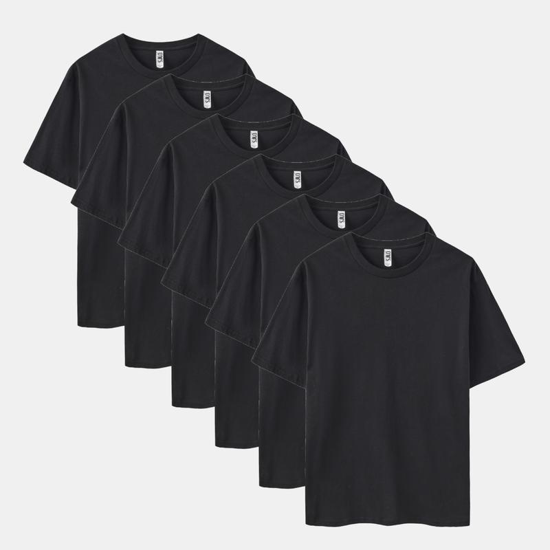 4.3 oz cotton T-shirt 6-Pack Classic Black & White Combo Factory Direct Unisex