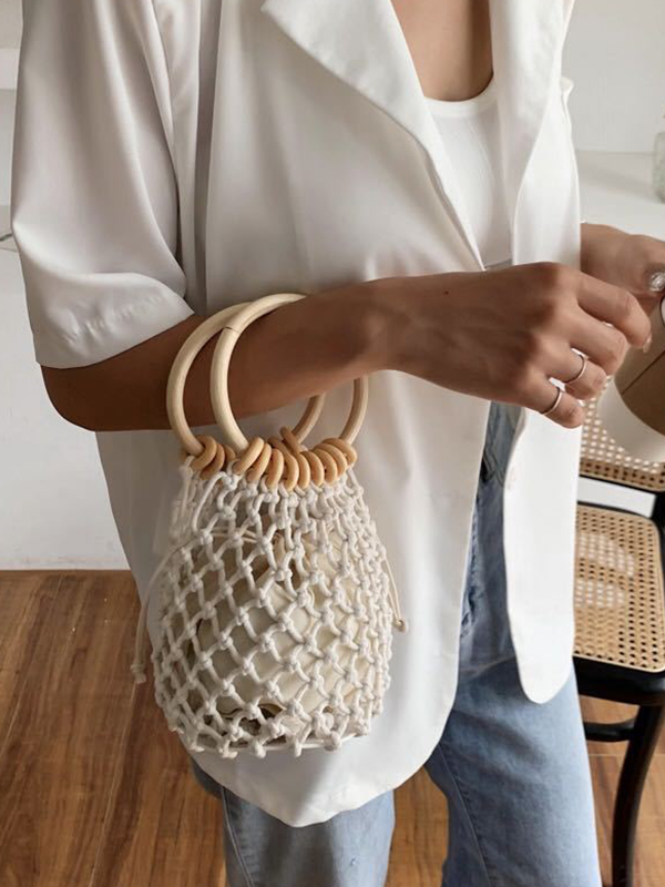 Hollow Split-Joint Woven Handbags Bags