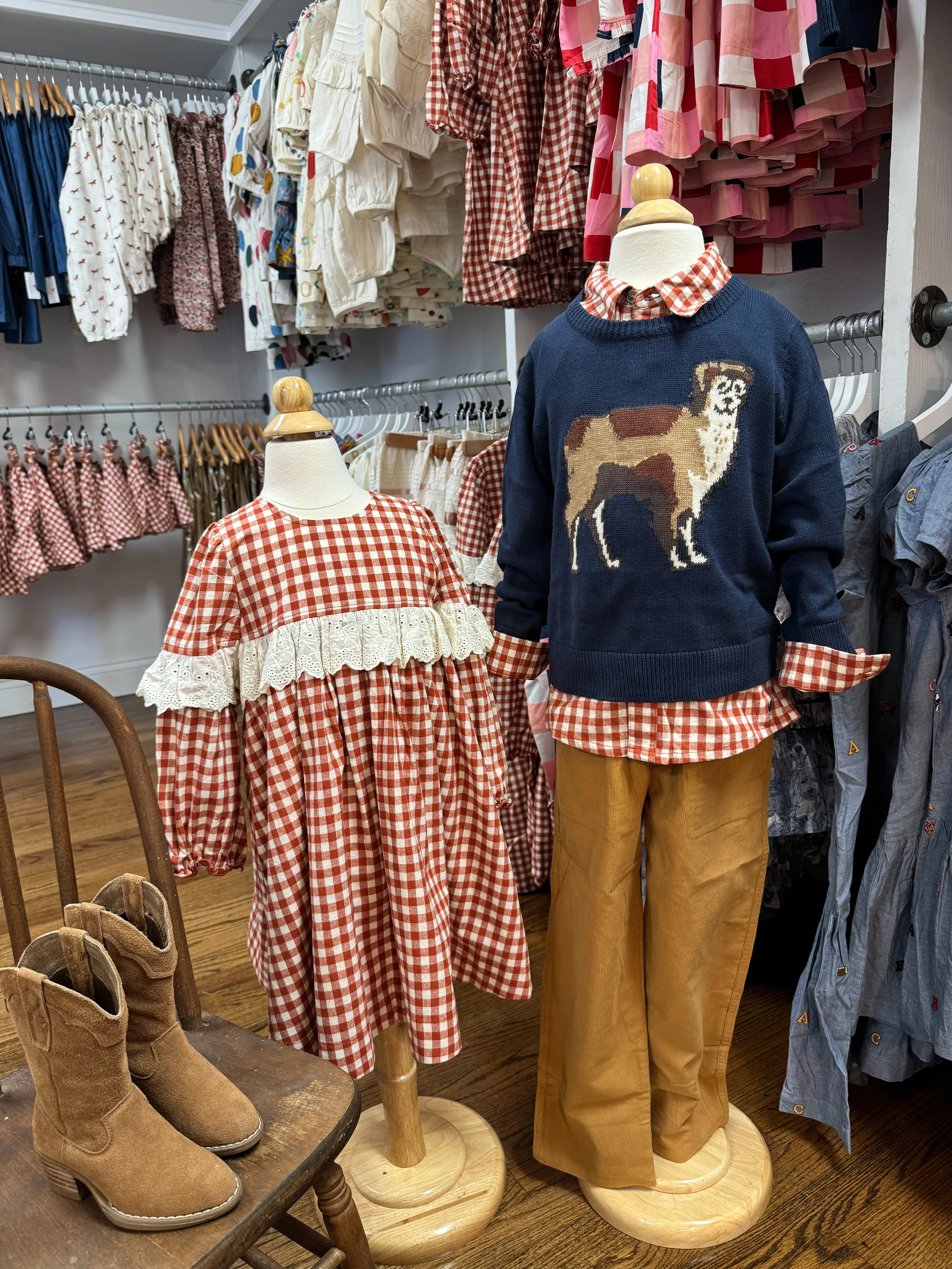 Girl's Dixie Pony Gingham Dress